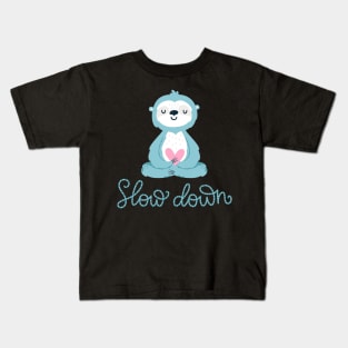 Slow Down - Keep Calm Quote Cute Animal Lover Kids T-Shirt